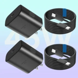 45W Fast Charging Set – 2pcs USB‑C Wall Chargers for Samsung Phones