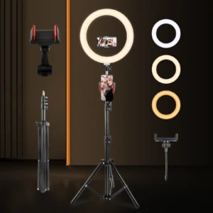 12" Dimmable Ring Light – 110cm Tripod & Phone Holder, USB Powered